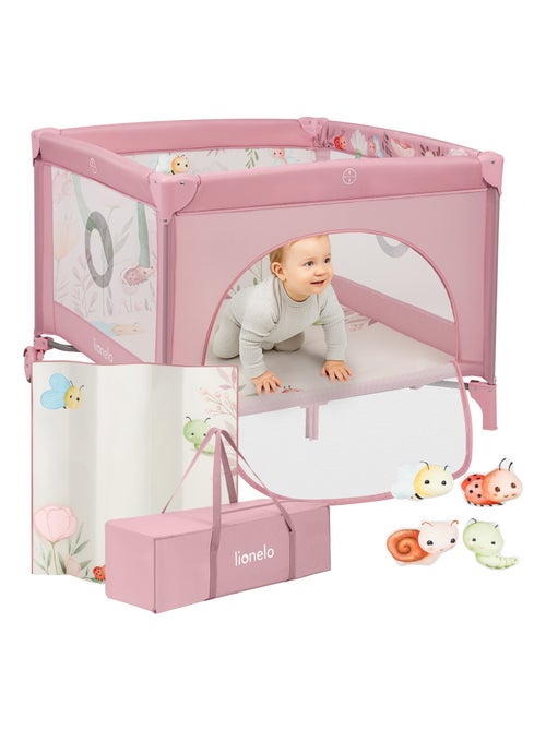 LIONELO Mille Box per bambini 100x100cm - Materasso ad alta densità - Ruote - Giocattoli in velcro - - Kiabi LIONELO Mille Box per bambini 100x100cm - Materasso ad alta densità - Ruote - Giocattoli in velcro - - Kiabi