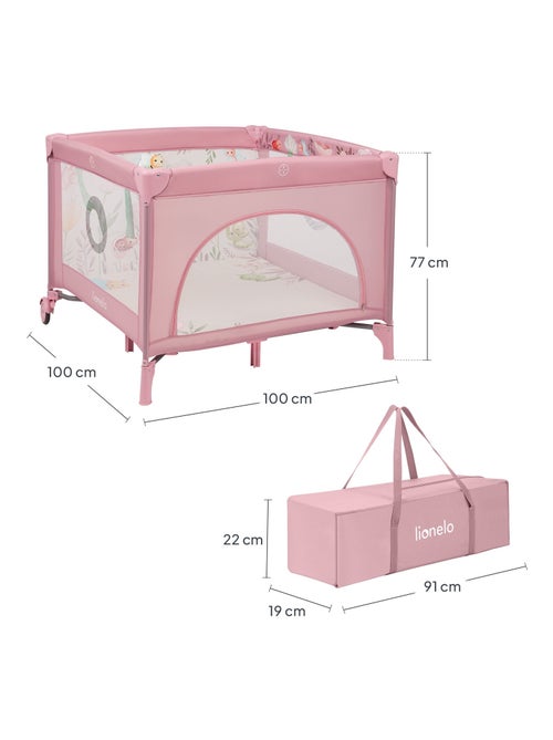 LIONELO Mille Box per bambini 100x100cm - Materasso ad alta densità - Ruote - Giocattoli in velcro - - Kiabi LIONELO Mille Box per bambini 100x100cm - Materasso ad alta densità - Ruote - Giocattoli in velcro - - Kiabi