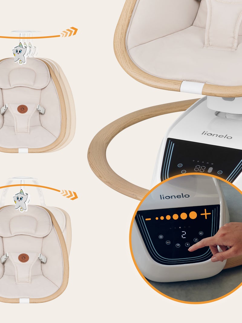 LIONELO Olivia Altalena/Sdraietta Elettrica - 5 Movimenti - 180° - Telecomando - Melodie Beige - Kiabi