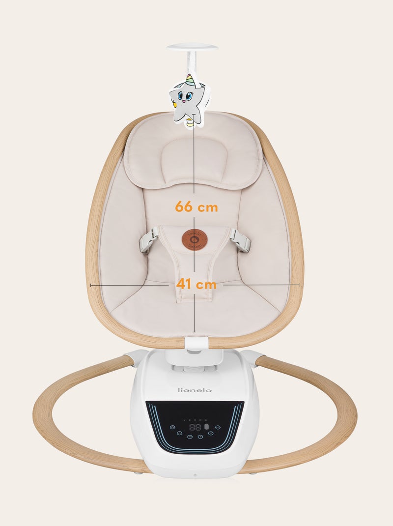 LIONELO Olivia Altalena/Sdraietta Elettrica - 5 Movimenti - 180° - Telecomando - Melodie Beige - Kiabi