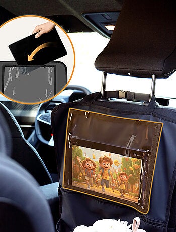 LIONELO Organizer per seggiolino auto 2 in 1 - Tasca trasparente - 5 tasche di diverse dimensioni