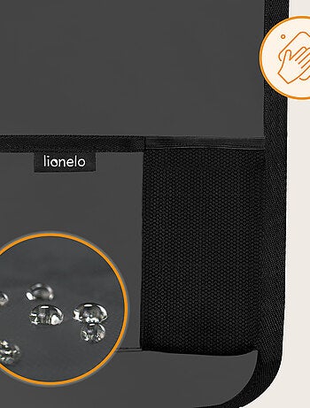 LIONELO Organizer per seggiolino auto 2 in 1 - Tasca trasparente - 5 tasche di diverse dimensioni