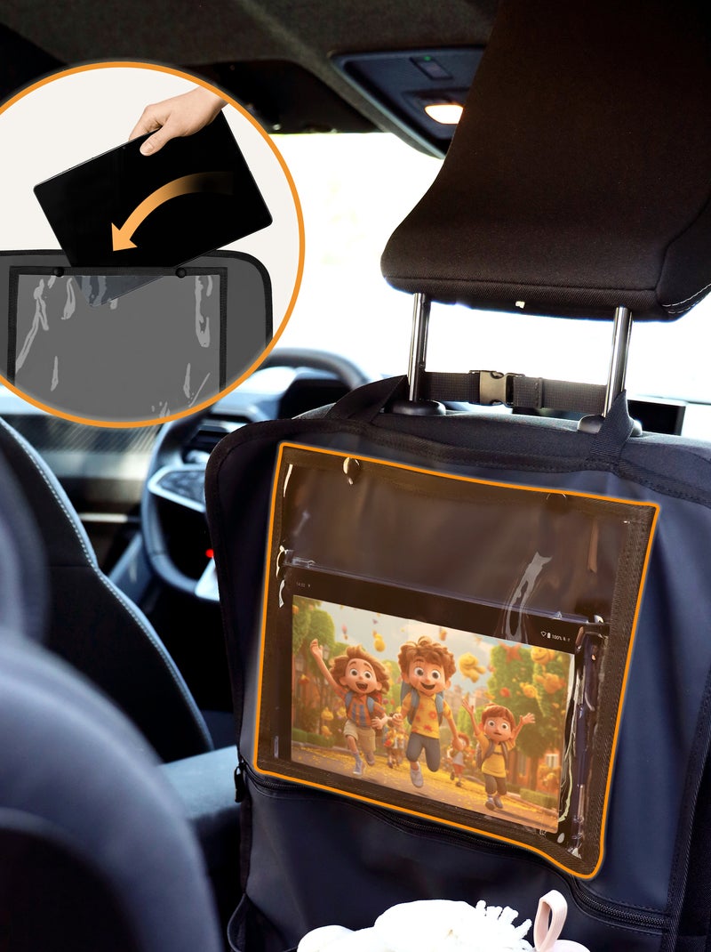 LIONELO Organizer per seggiolino auto 2 in 1 - Tasca trasparente - 5 tasche di diverse dimensioni Grigio - Kiabi