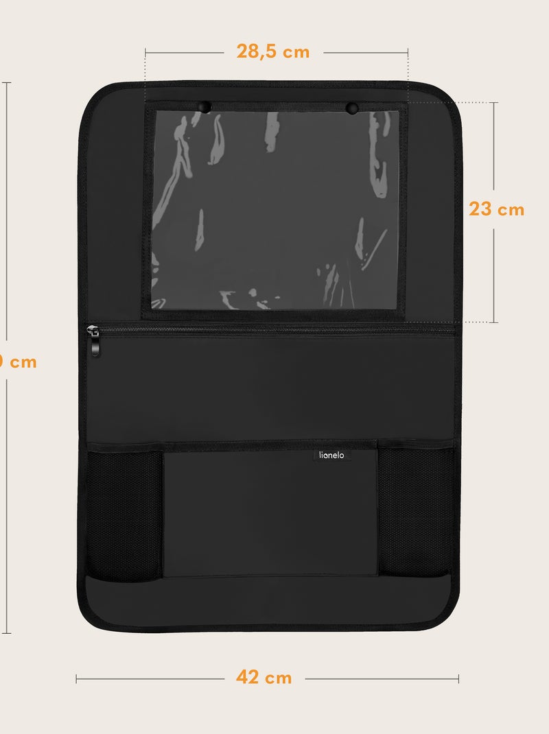 LIONELO Organizer per seggiolino auto 2 in 1 - Tasca trasparente - 5 tasche di diverse dimensioni Nero - Kiabi