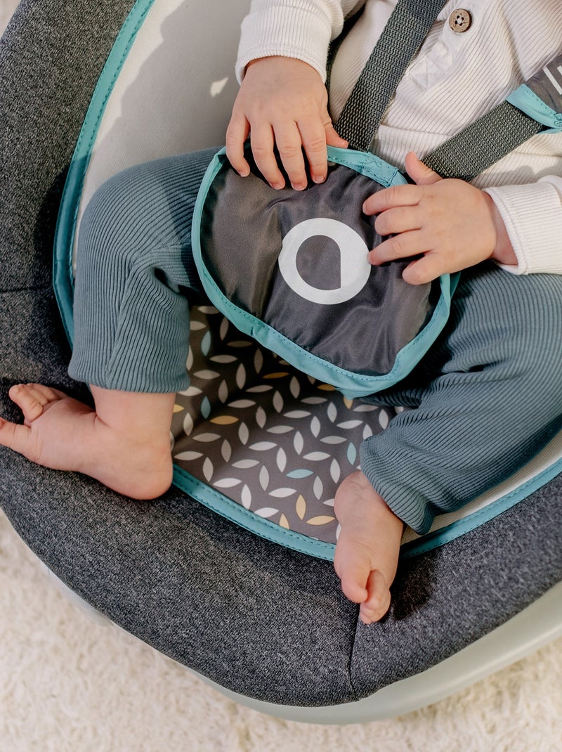 LIONELO Pascal Baby Swing/Bouncer - 12 melodie - Vibrazioni - Pieghevole compatto Grigio bianco blu - Kiabi