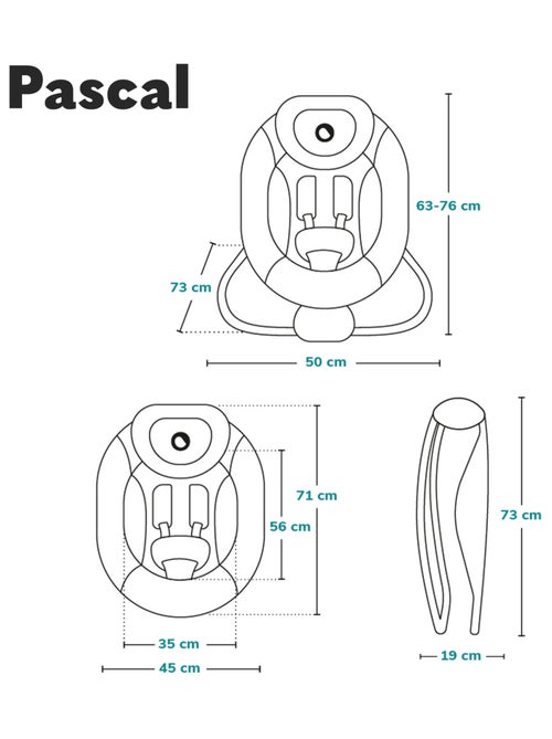 LIONELO Pascal Baby Swing/Bouncer - 12 melodie - Vibrazioni - Pieghevole compatto - Kiabi