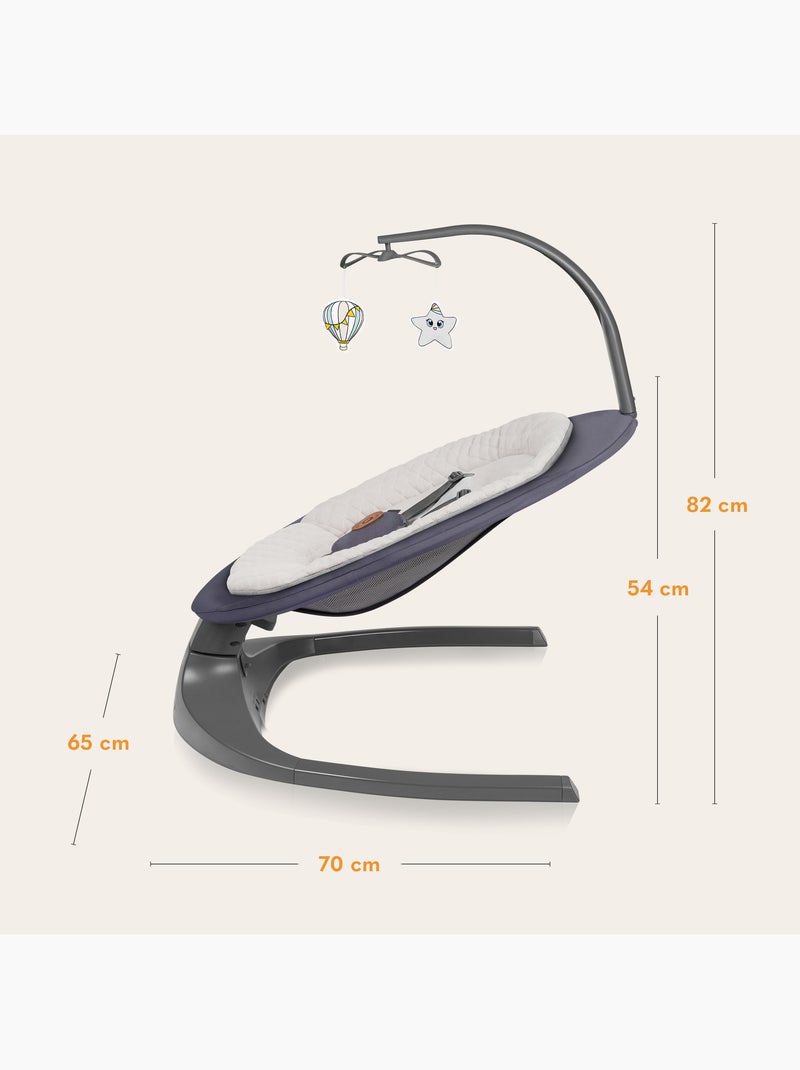 LIONELO Ralf - Sdraietta e altalena elettrica per bambini - Telecomando - 5 velocità di oscillazione Grigio beige - Kiabi