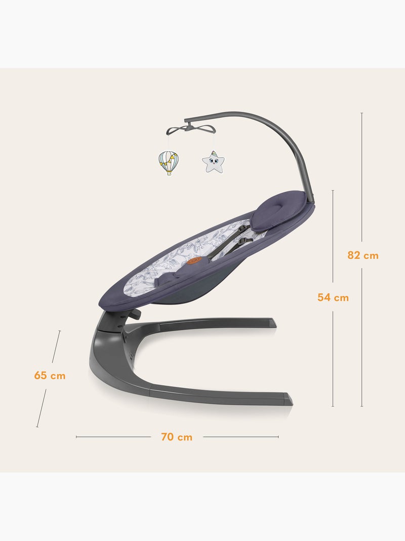 LIONELO Ralf - Sdraietta e altalena elettrica per bambini - Telecomando - 5 velocità di oscillazione Grigio bianco - Kiabi