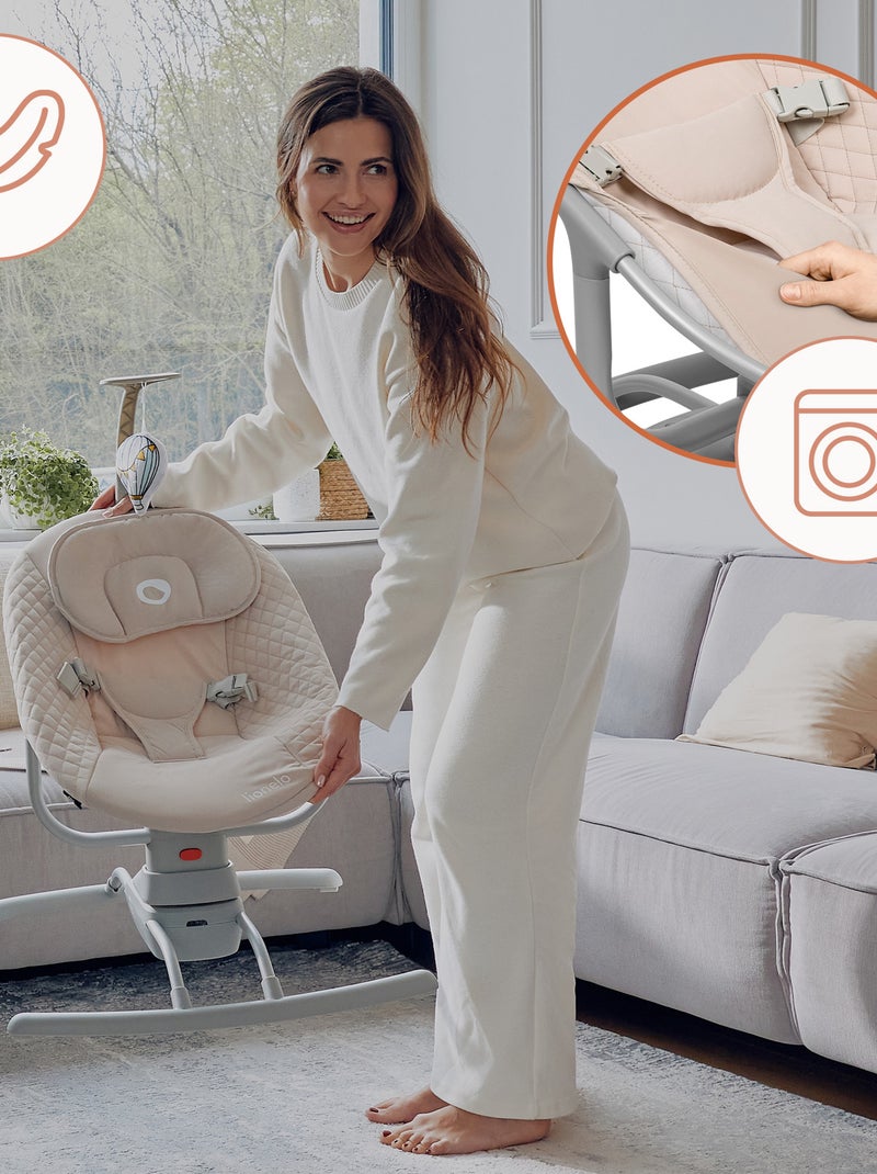LIONELO Rio Sdraietta e altalena elettrica per bambini - Telecomando - 3 velocità di oscillazione Beige - Kiabi