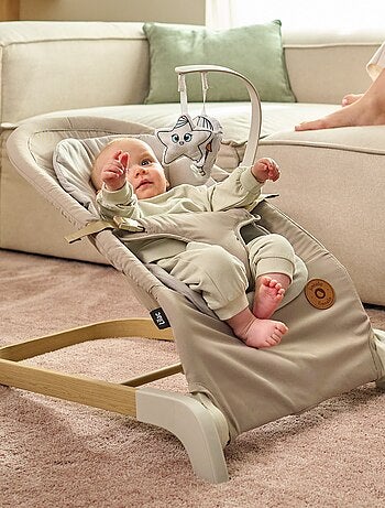 LIONELO Sdraietta a dondolo lilla - Pieghevole - Tessuto di bambù - Movimento naturale