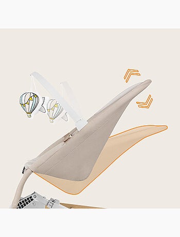 LIONELO Sdraietta a dondolo lilla - Pieghevole - Tessuto di bambù - Movimento naturale