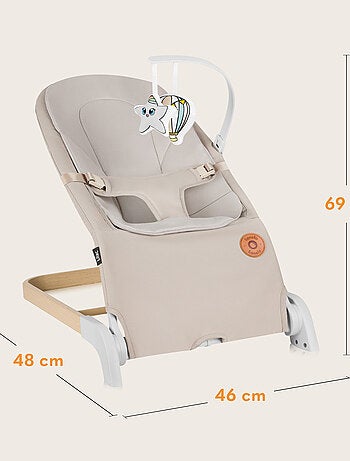 LIONELO Sdraietta a dondolo lilla - Pieghevole - Tessuto di bambù - Movimento naturale