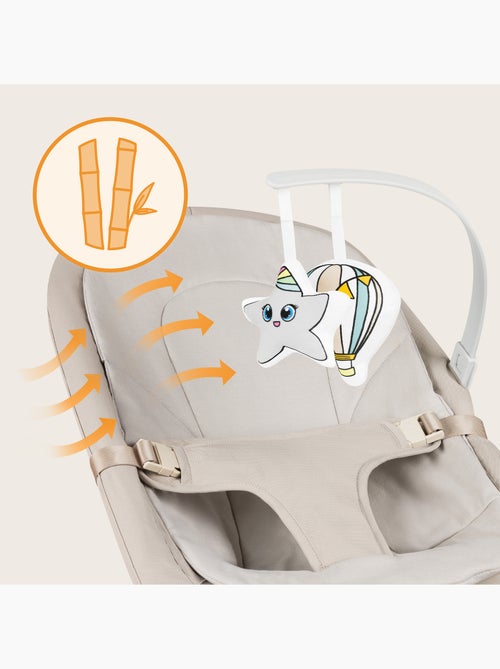 LIONELO Sdraietta a dondolo lilla - Pieghevole - Tessuto di bambù - Movimento naturale - Kiabi