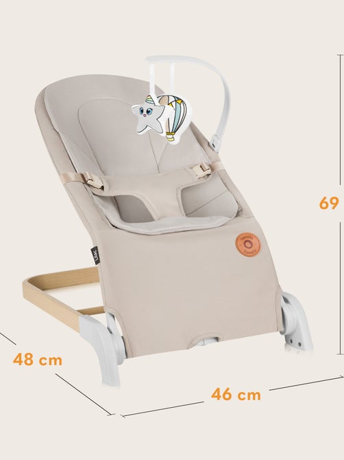 LIONELO Sdraietta a dondolo lilla - Pieghevole - Tessuto di bambù - Movimento naturale - Kiabi
