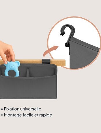 LIONELO Sidepocket Organizer da appendere per culla - Contenitore per pannolini - Cestino
