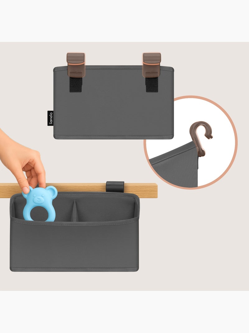 LIONELO Sidepocket Organizer da appendere per culla - Contenitore per pannolini - Cestino Grigio - Kiabi