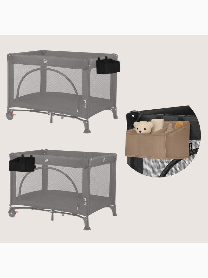 LIONELO Sidepocket Organizer da appendere per culla - Contenitore per pannolini - Cestino Nero - Kiabi