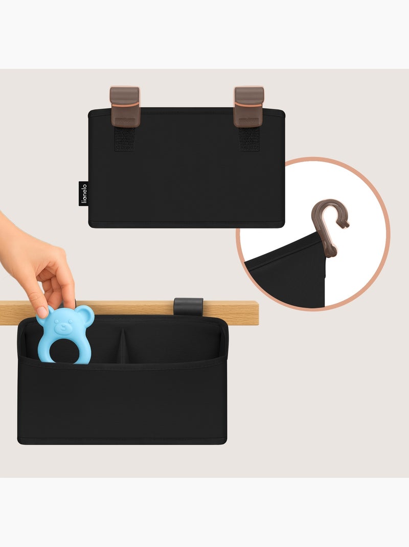 LIONELO Sidepocket Organizer da appendere per culla - Contenitore per pannolini - Cestino Nero - Kiabi