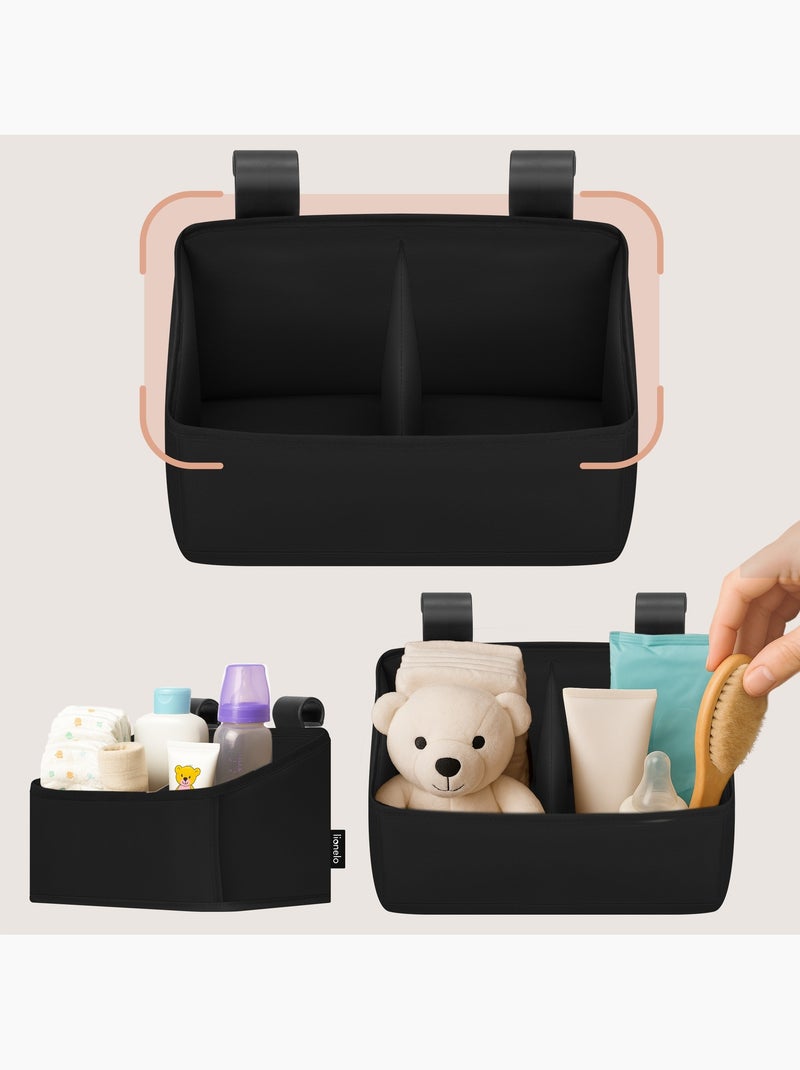 LIONELO Sidepocket Organizer da appendere per culla - Contenitore per pannolini - Cestino Nero - Kiabi