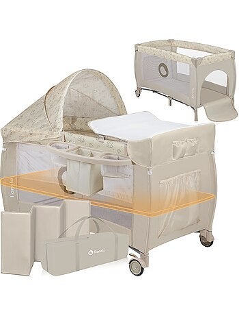 LIONELO Sven Plus 3 in 1 Lettino da viaggio - Box per bambini - 0-36 mesi - Fasciatoio - Zanzariera