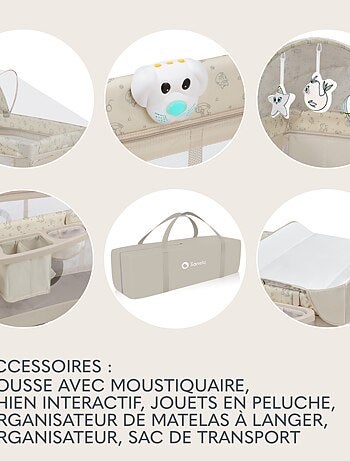LIONELO Sven Plus 3 in 1 Lettino da viaggio - Box per bambini - 0-36 mesi - Fasciatoio - Zanzariera