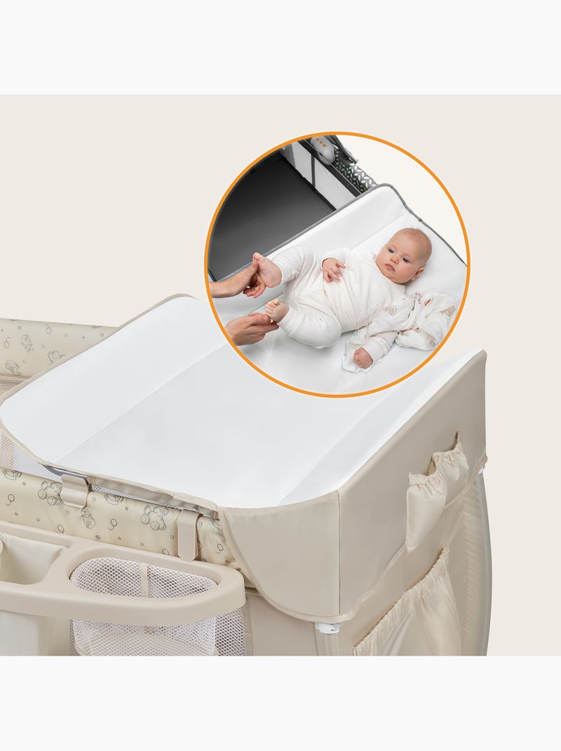 LIONELO Sven Plus 3 in 1 Lettino da viaggio - Box per bambini - 0-36 mesi - Fasciatoio - Zanzariera Beige - Kiabi