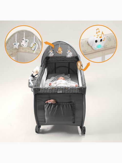 LIONELO Sven Plus 3 in 1 Lettino da viaggio - Box per bambini - 0-36 mesi - Fasciatoio - Zanzariera - Kiabi