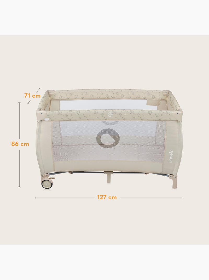 LIONELO Sven Plus 3 in 1 Lettino da viaggio - Box per bambini - 0-36 mesi - Fasciatoio - Zanzariera Beige - Kiabi