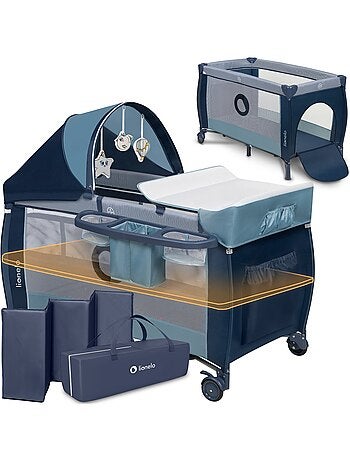 LIONELO Sven Plus 3 in 1 Lettino da viaggio - Box per bambini - 0-36 mesi - Fasciatoio - Zanzariera
