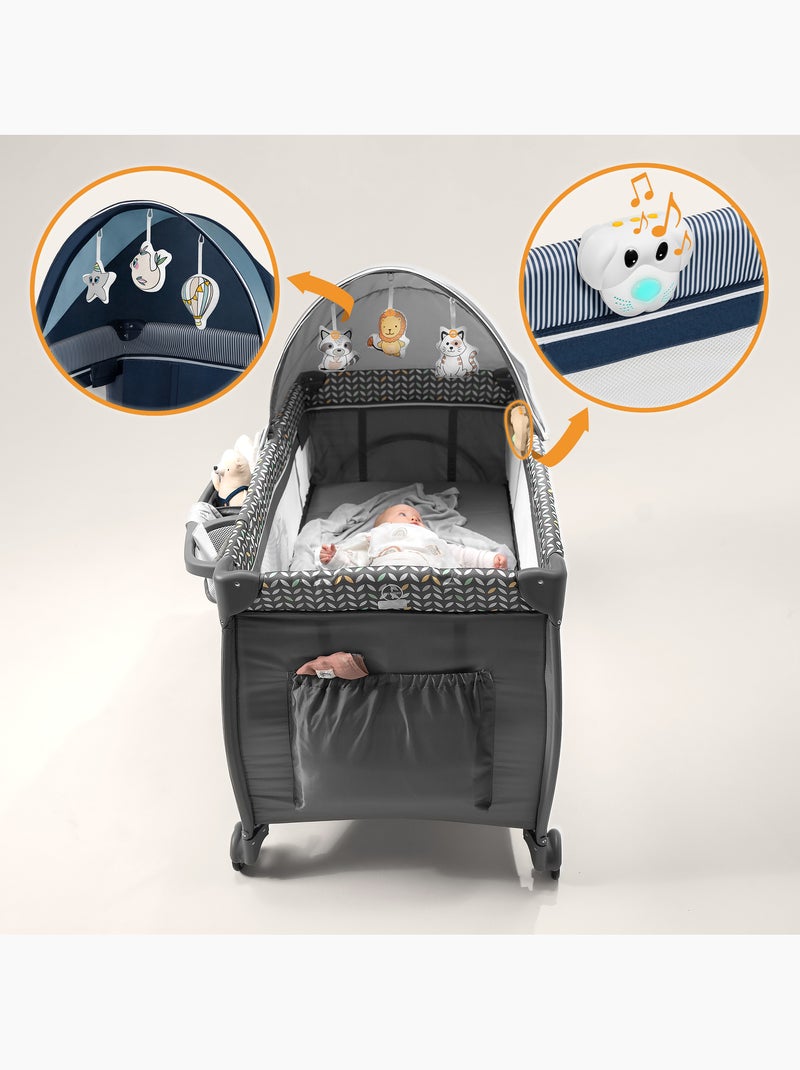 LIONELO Sven Plus 3 in 1 Lettino da viaggio - Box per bambini - 0-36 mesi - Fasciatoio - Zanzariera Blu - Kiabi