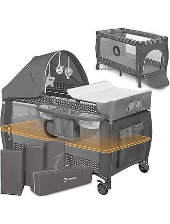 LIONELO Sven Plus 3 in 1 Lettino da viaggio - Box per bambini - 0-36 mesi - Fasciatoio - Zanzariera