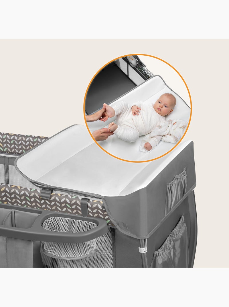 LIONELO Sven Plus 3 in 1 Lettino da viaggio - Box per bambini - 0-36 mesi - Fasciatoio - Zanzariera Grigio - Kiabi