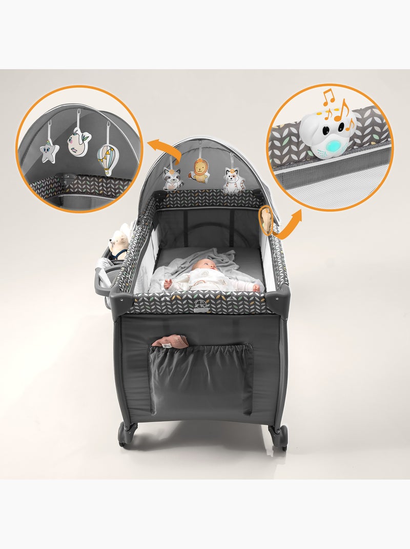 LIONELO Sven Plus 3 in 1 Lettino da viaggio - Box per bambini - 0-36 mesi - Fasciatoio - Zanzariera Grigio - Kiabi