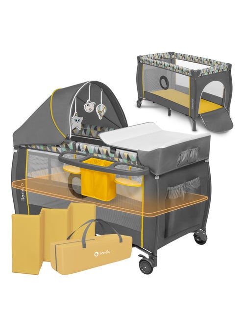 LIONELO Sven Plus 3 in 1 Lettino da viaggio - Box per bambini - 0-36 mesi - Fasciatoio - Zanzariera - Kiabi