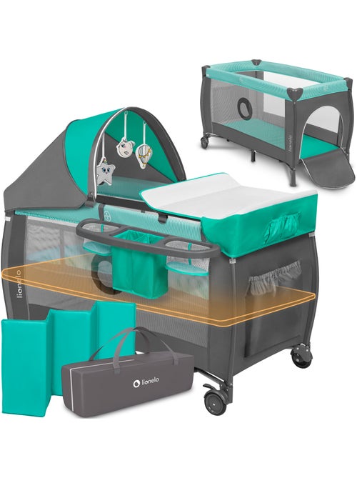LIONELO Sven Plus 3 in 1 Lettino da viaggio - Box per bambini - 0-36 mesi - Fasciatoio - Zanzariera - Kiabi