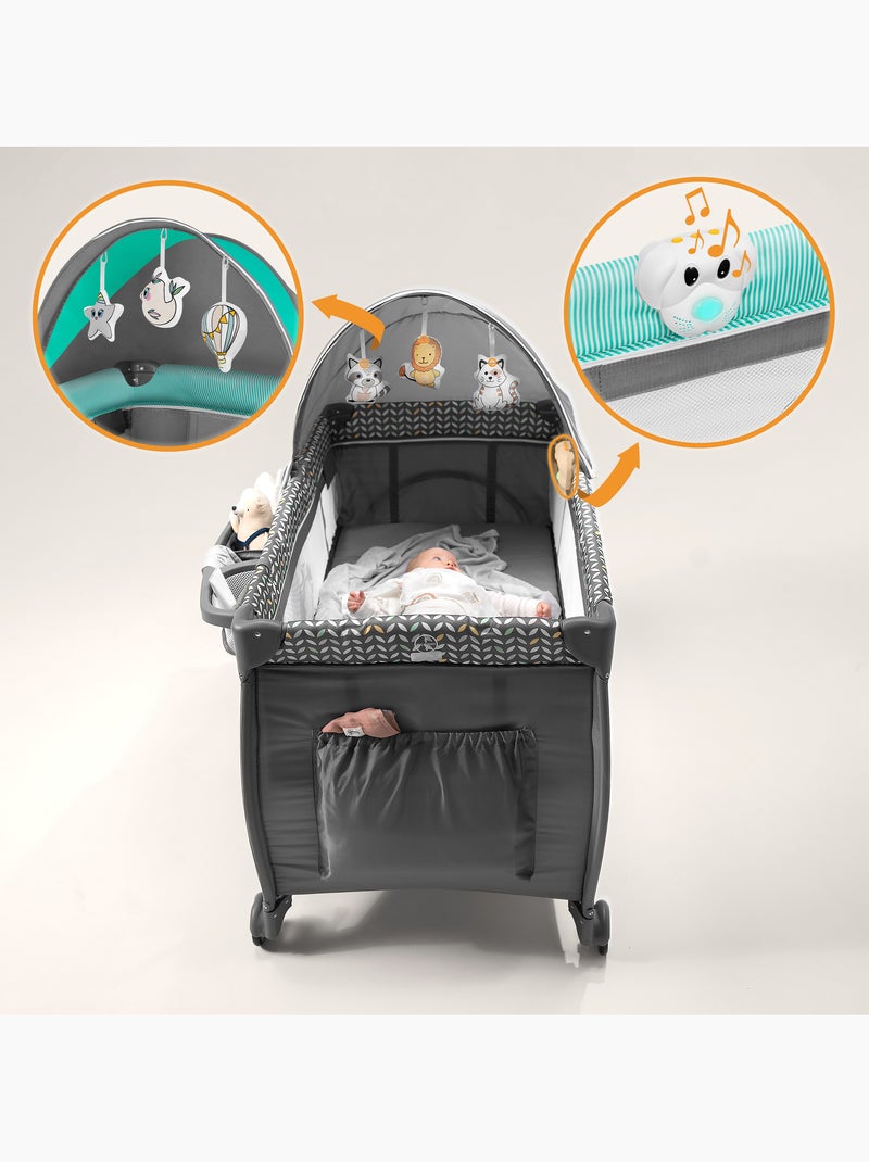 LIONELO Sven Plus 3 in 1 Lettino da viaggio - Box per bambini - 0-36 mesi - Fasciatoio - Zanzariera Turchese - Kiabi