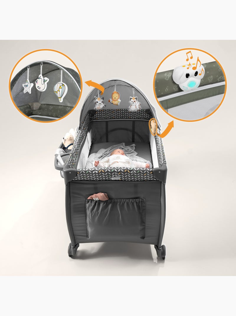 LIONELO Sven Plus 3 in 1 Lettino da viaggio - Box per bambini - 0-36 mesi - Fasciatoio - Zanzariera Verde kaki - Kiabi