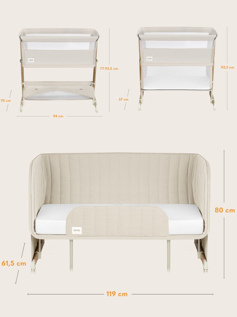 LIONELO Thomi Plus Letto 5 in 1 - Culla per dormire insieme - Culla - Box - Divano letto - Fino a 10 Beige sabbia - Kiabi