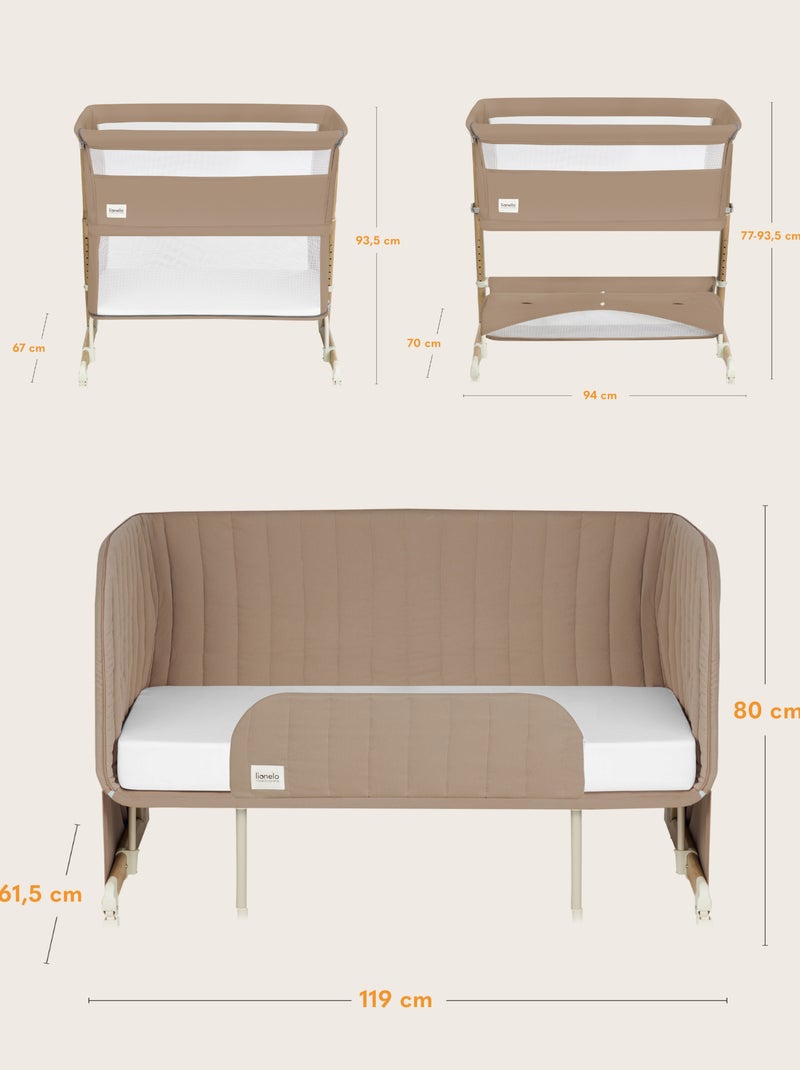LIONELO Thomi Plus Letto 5 in 1 - Culla per dormire insieme - Culla - Box - Divano letto - Fino a 10 Beige scuro - Kiabi