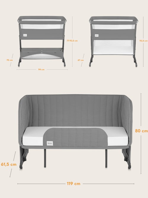 LIONELO Thomi Plus Letto 5 in 1 - Culla per dormire insieme - Culla - Box - Divano letto - Fino a 10 - Kiabi