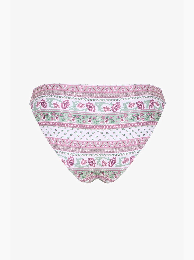 Liriane slip bikini a vita media floreale penti Bianco Rosa - Kiabi