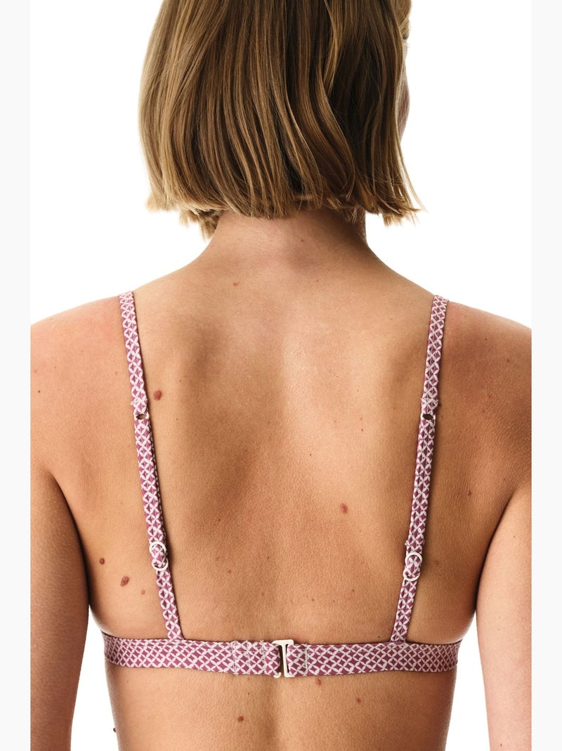 Liriane top bikini triangolare floreale penti Bianco Magenta - Kiabi