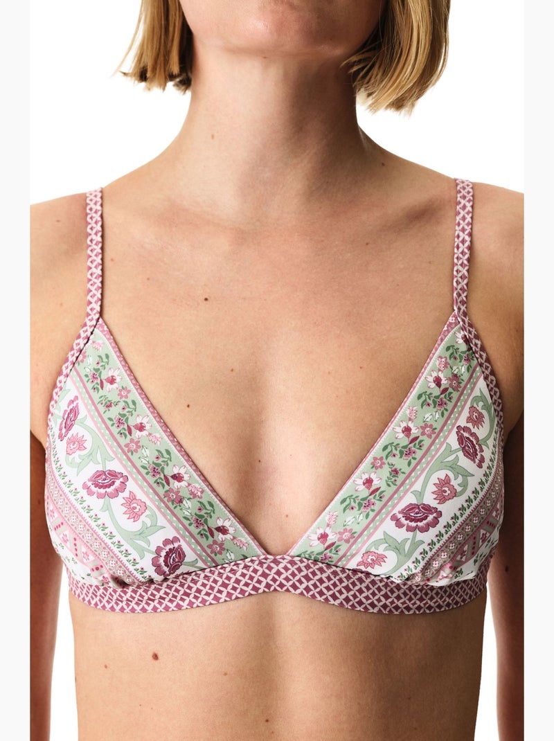 Liriane top bikini triangolare floreale penti Bianco Magenta - Kiabi