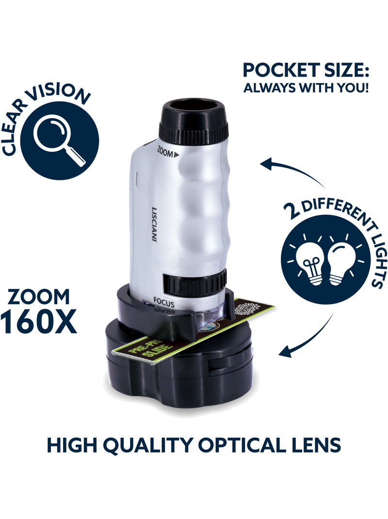 Lisciani micro microscopio per bambini portatile, piccolo e leggero 2 in 1 Bianco - Kiabi