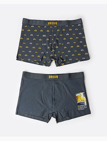 LOIS Boxer Briefs da uomo gialli a forma di auto (scatola da 2 unità)