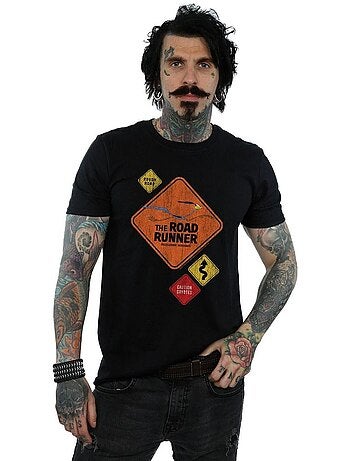 Looney Tunes Maglietta Beep Beep Segno Stradale Uomo
