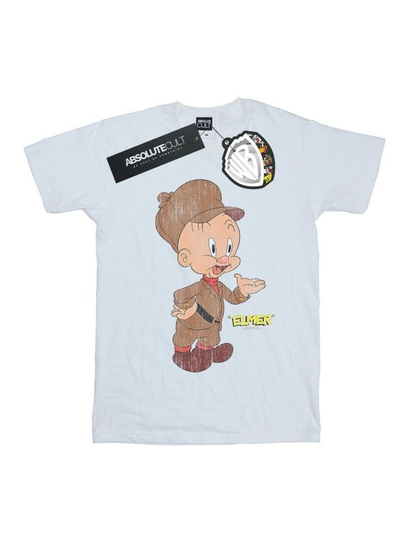Looney Tunes Maglietta Elmer Fudd  Effetto invecchiato Uomo Bianco - Kiabi