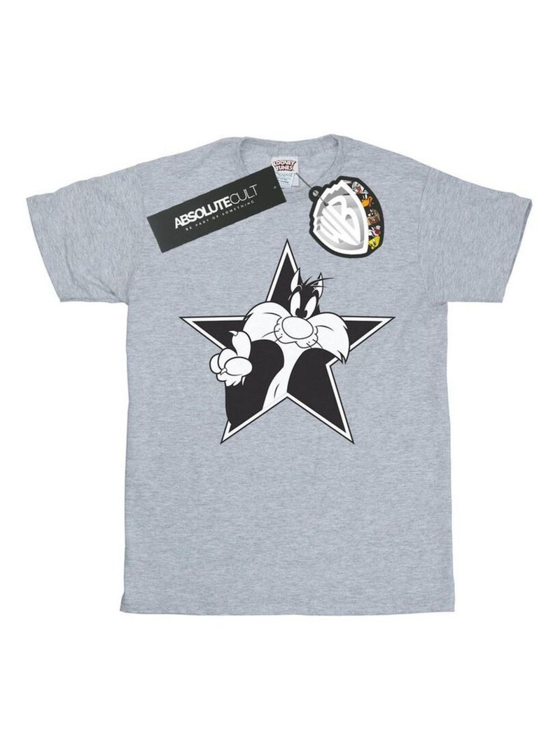 Looney Tunes Maglietta Sylvester Stella Unica Uomo Grigio melangiato - Kiabi