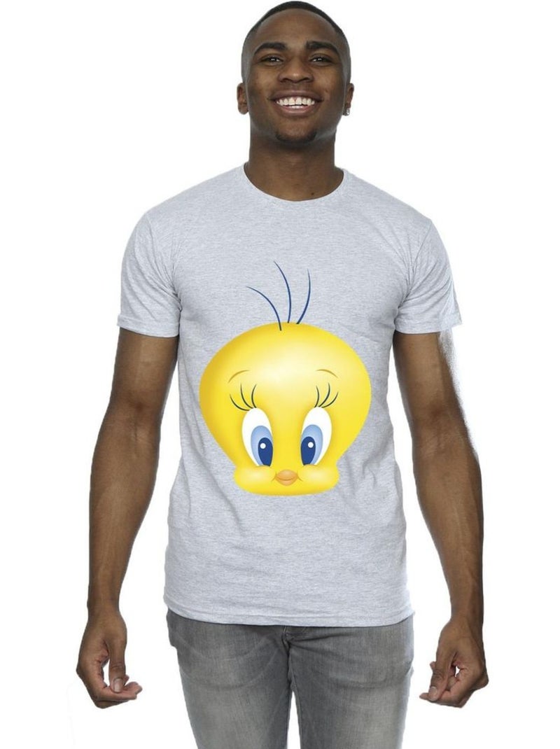 Looney Tunes Maglietta Titti Viso Uomo Grigio melangiato - Kiabi