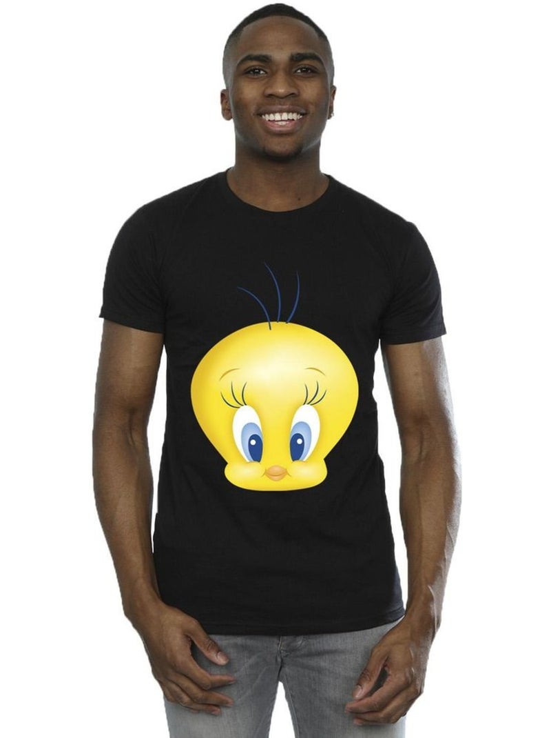Looney Tunes Maglietta Titti Viso Uomo Nero - Kiabi
